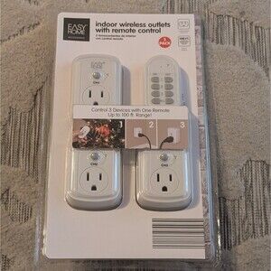 Easy Home Indoor Wireless Outlets With Remote Control- 3 Pack- New In Package